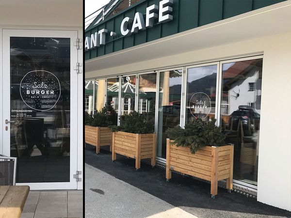 SalzBurger Restaurant Flachau - Beschriftung mit geplotteter gegossener Hochleistungsfolie