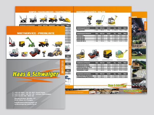 Haas & Schwaiger Eben - Mietpreisliste Broschuere