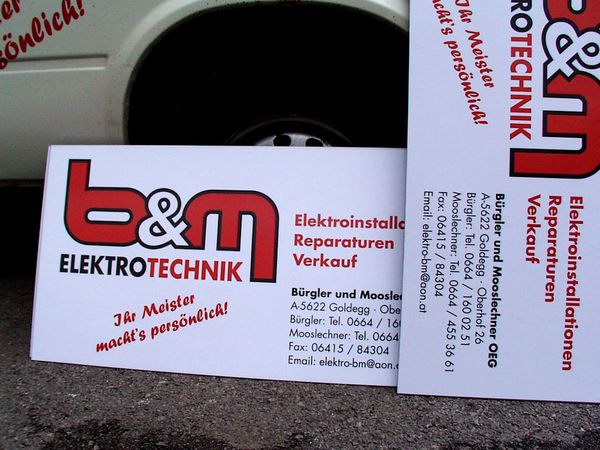 B&M Buergler & Mooslechner Elektrotechnik - Bautafeln