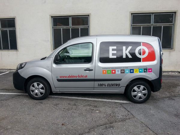 EKO Elektro Kontriner Bischofshofen - Renault Kango mit Digitaldruck auf Autohochleistungsfolie beschriftet