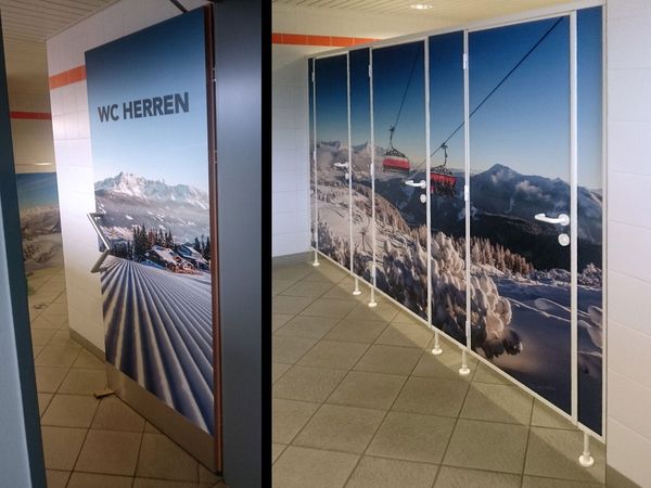 Bergbahnen Flachau - WC-Tuerbeklebung mit Digitaldruck auf Hochleistungsfolie 3