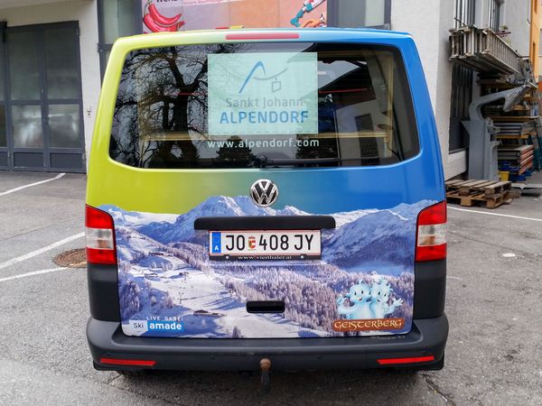 Bergbahnen Alpendorf St  Johann - VW T5 Bus Vollfolierung mit Digitaldruck auf Autohochleistungsfolie (4)