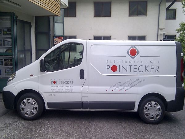 Pointecker Elektro Radstadt - Renault mit Digitaldruck auf Autohochleistungsfolie beschriftet