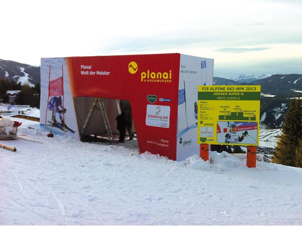 Bergbahnen Planai Starthaus WM Aufbau