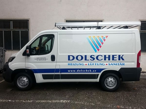 Dolschek Heizung Lueftung Sanitaer Altenmarkt - Peugeot Boxer mit Digitaldruck auf Autohochleistungsfolie und geplotteter Folie