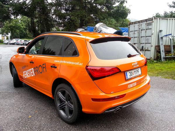 Egger Fensterprofi St  Johann - Car-Wrapping Vollfolierung und Beschriftung mit gegossenen Hochleistungefolien