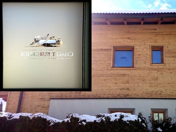 Chalet Burgblick Wagrain - Fenster foliert mit geplotteter Satinatofolie