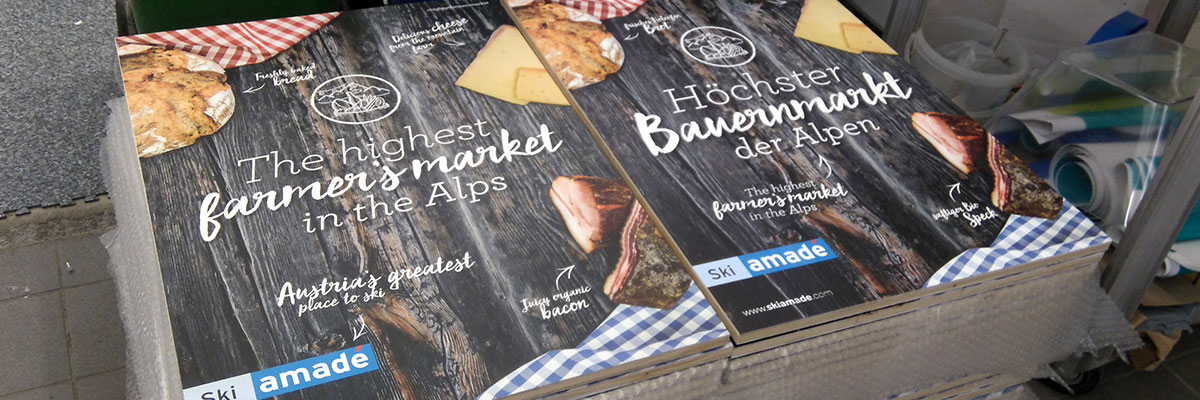 Hungry - Ski Amade Bauernmarkt - gebuerstete 3-Schichtplatten direkt bedruckt